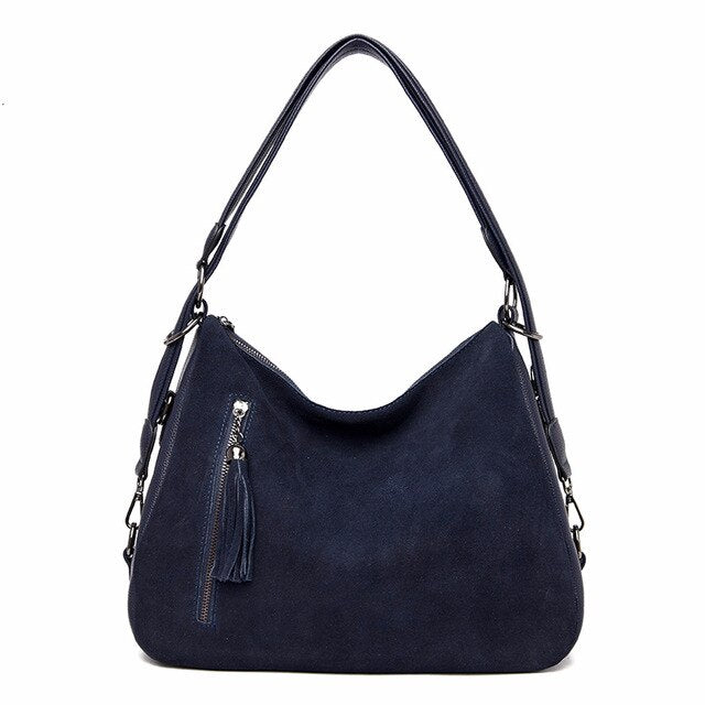 Large Capacity Retro Casual Top-Handle Genuine Leather Messenger Bag