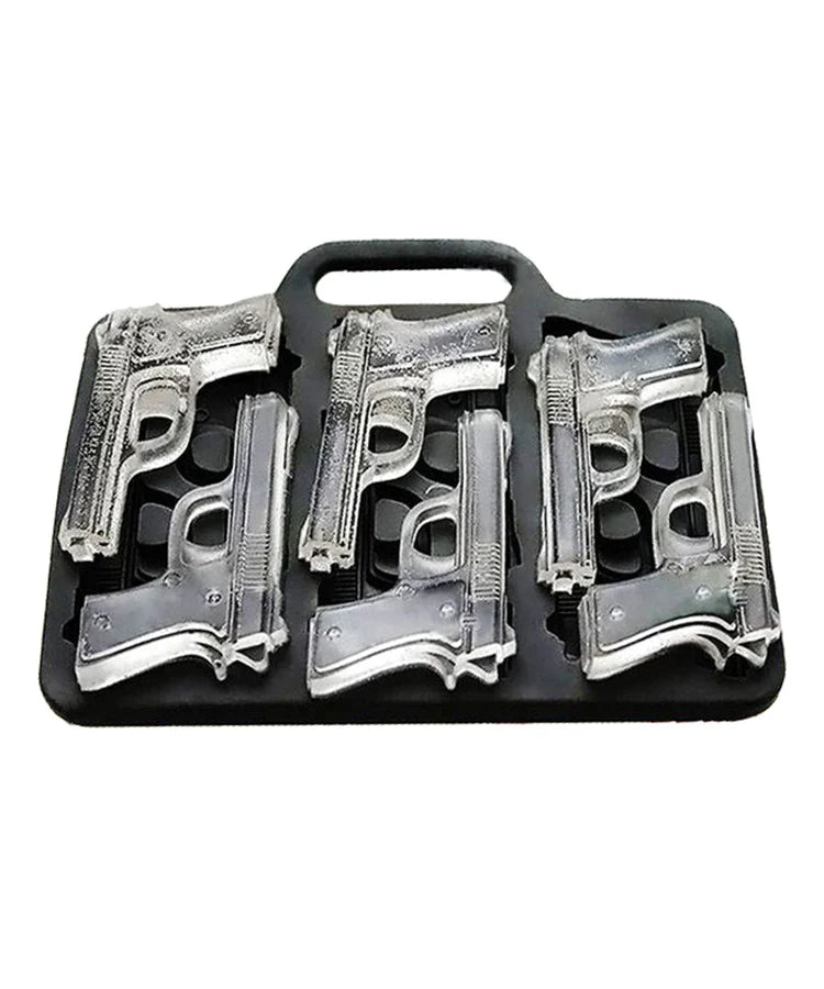 Handgun Mold Ice Cube Maker Briefcase Tray