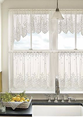 Heritage Lace Blossom Swag Pair 48x22 Ecru