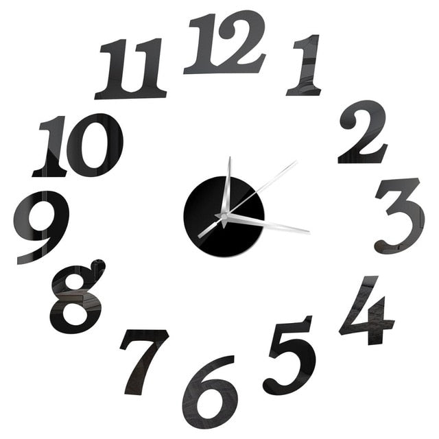 2019 New 3D Wall Clock Mirror Wall Stickers Fashion Living Room Quartz Watch DIY Home Decoration