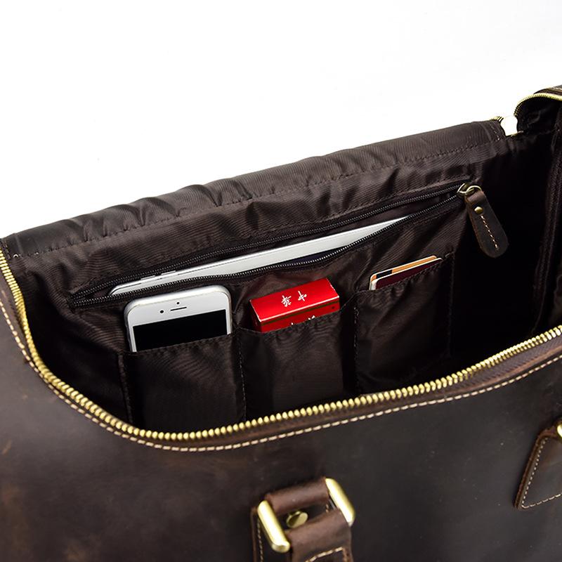 Cool Vintage Leather Men's Weekender Travel Duffle Bag