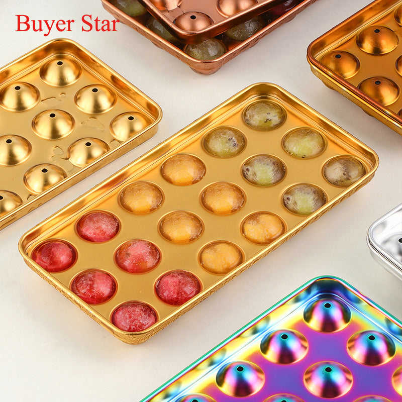 Stainless Steel Round Shape Ice Cube Tray & Ice Ball Maker Mold