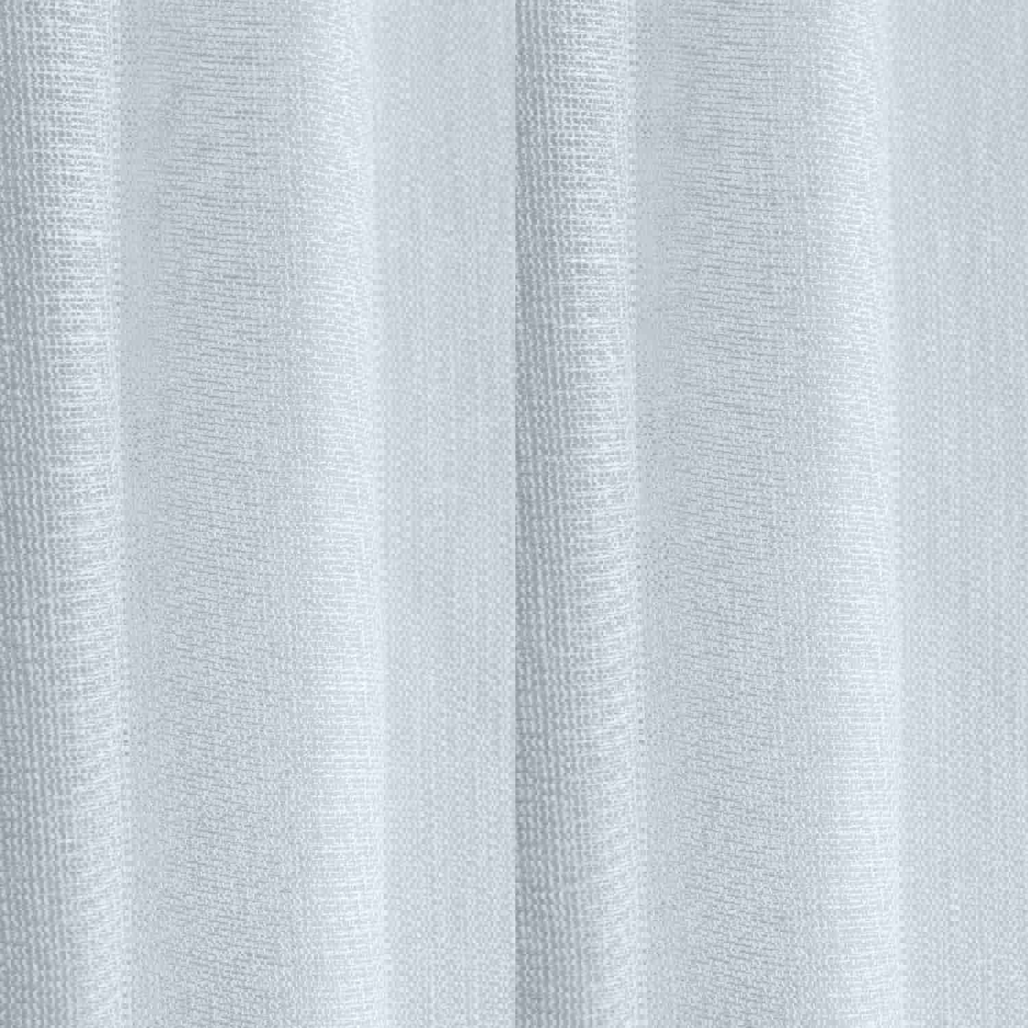 White Linen Sheer Curtain for S-Fold Track - Unlined Sheer Curtain Panel