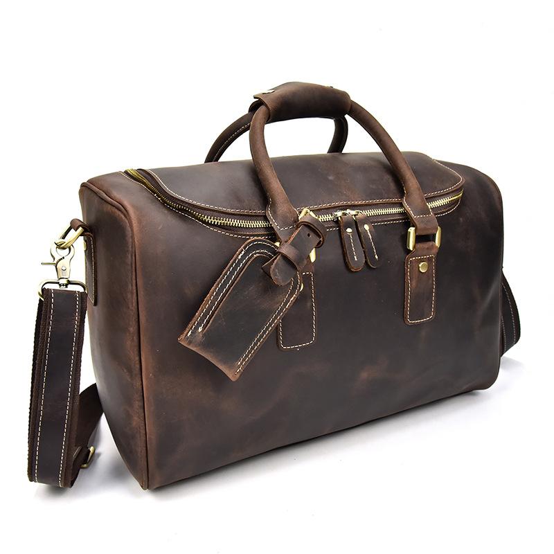 Cool Vintage Leather Men's Weekender Travel Duffle Bag