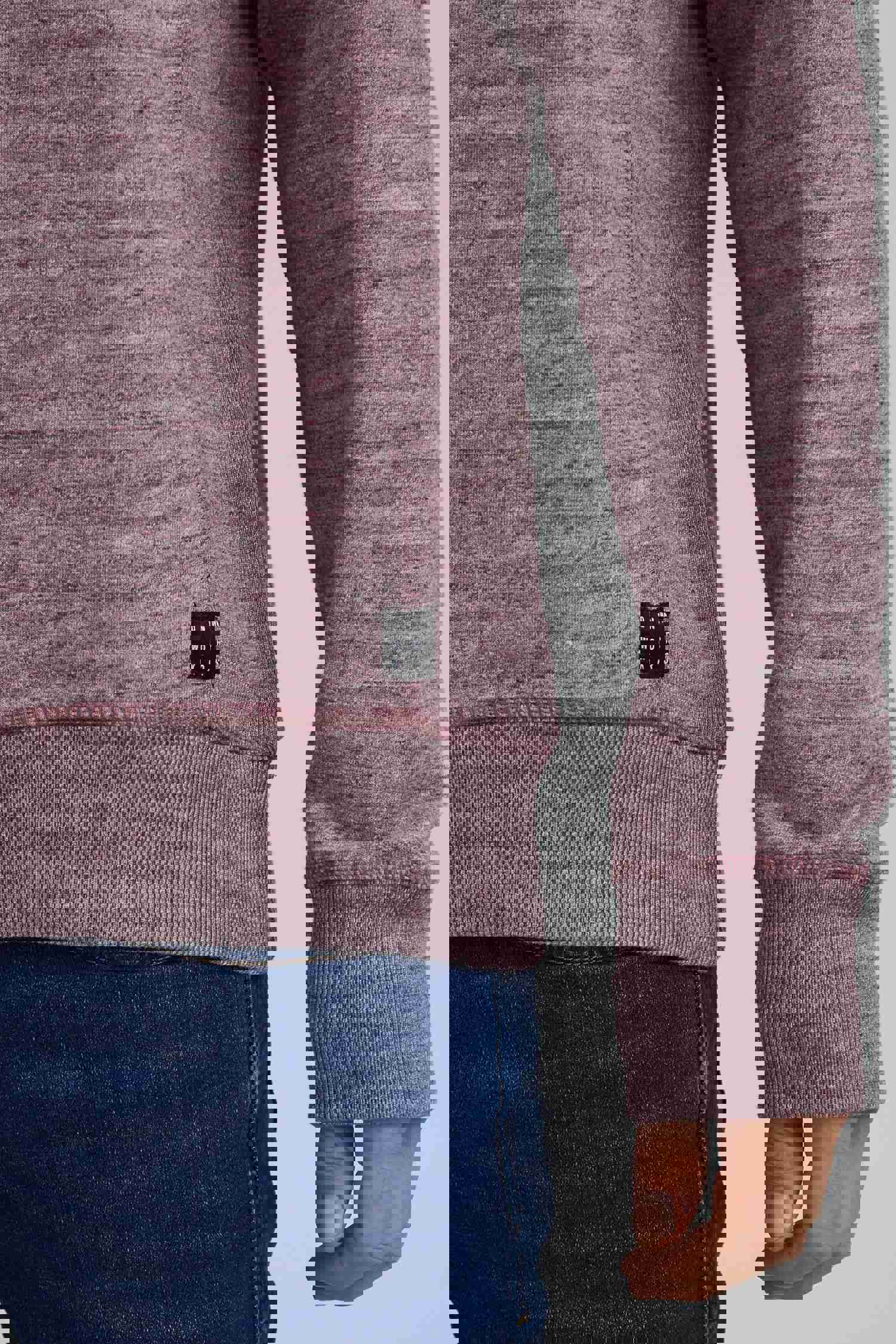 Blend Wine Red Heather Crewneck Sweatshirt for Men