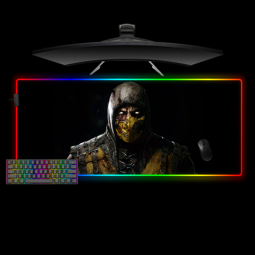 Scorpion Damage Design RGB Gaming Mouse Pad with LED Strip for Enhanced Gaming Experience
