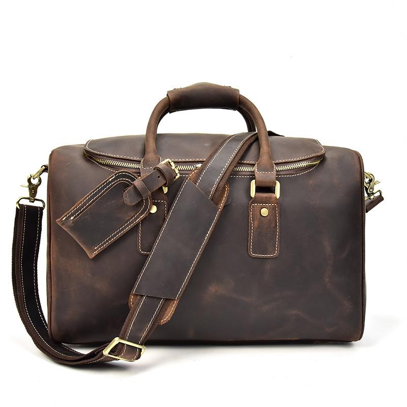 Cool Vintage Leather Men's Weekender Travel Duffle Bag
