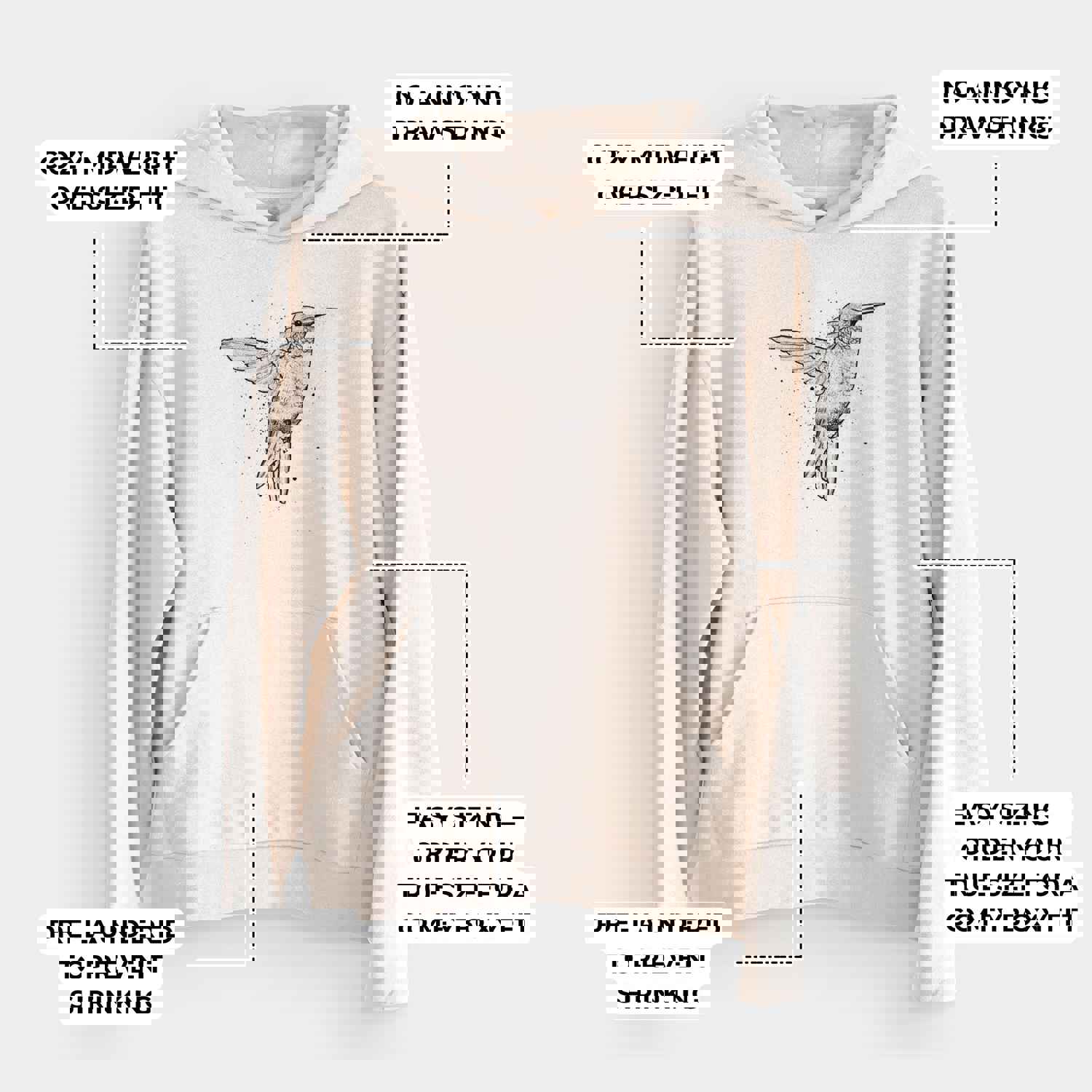 Archilochus Colubris - Ruby-throated Hummingbird - Bodega Midweight Hoodie