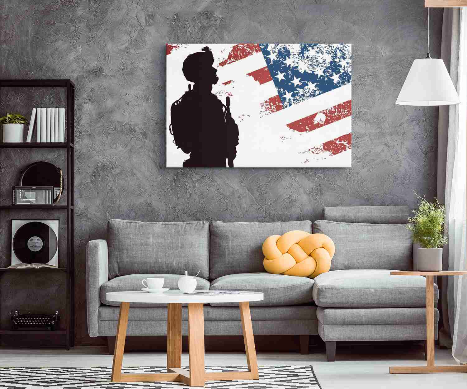 SOLDIER N FLAG - CANVAS ART