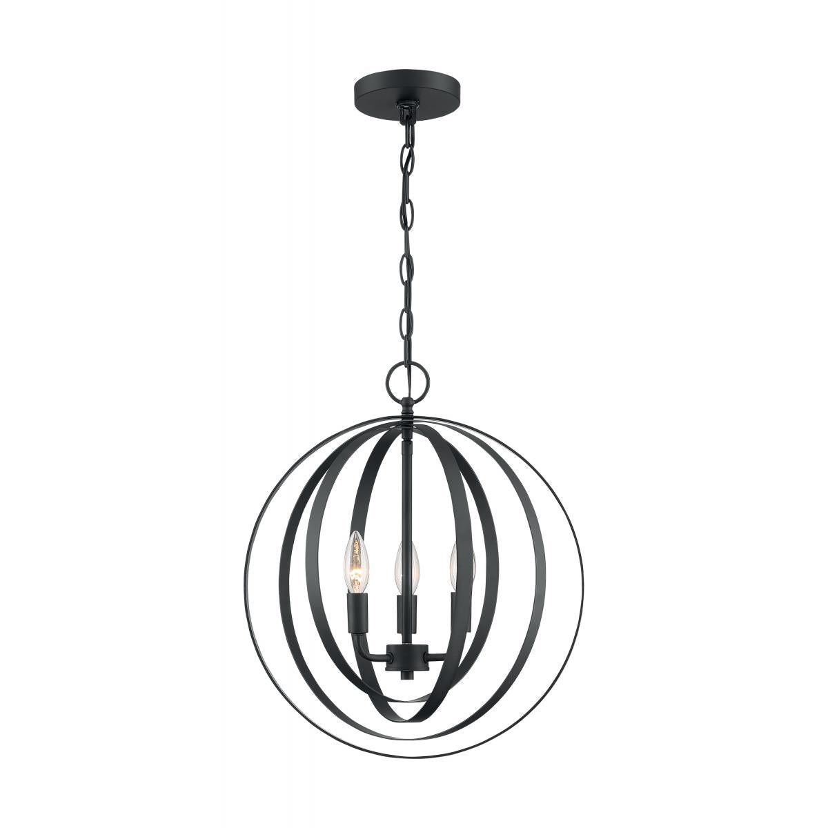 Pendleton 3LT Pendant - Matte Black Finish 3-Light Cluster Pendant