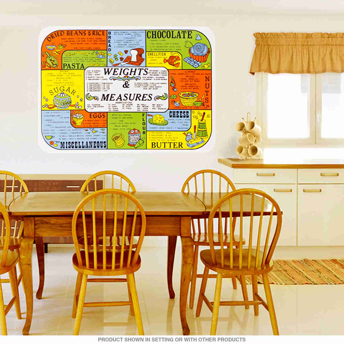 Cooking Weights Measurements Wall Decal - Vintage Design for Chefs