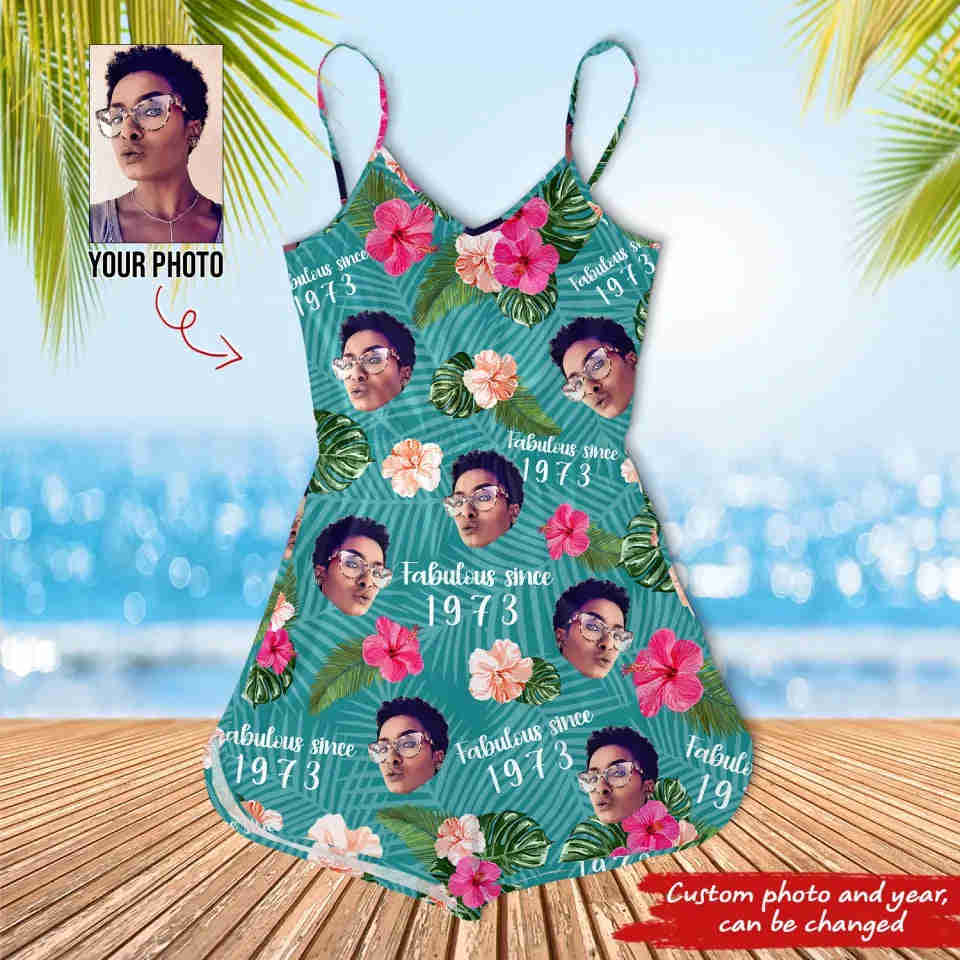 Custom Birthday Turning 50 Hawaiian Cami Romper for Women