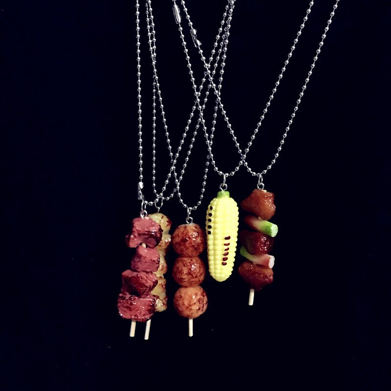Creative Handmade Simulation Food Necklace for Women - Fried Chicken Leg & Wing Pendant, Trendy Barbecue Jewelry