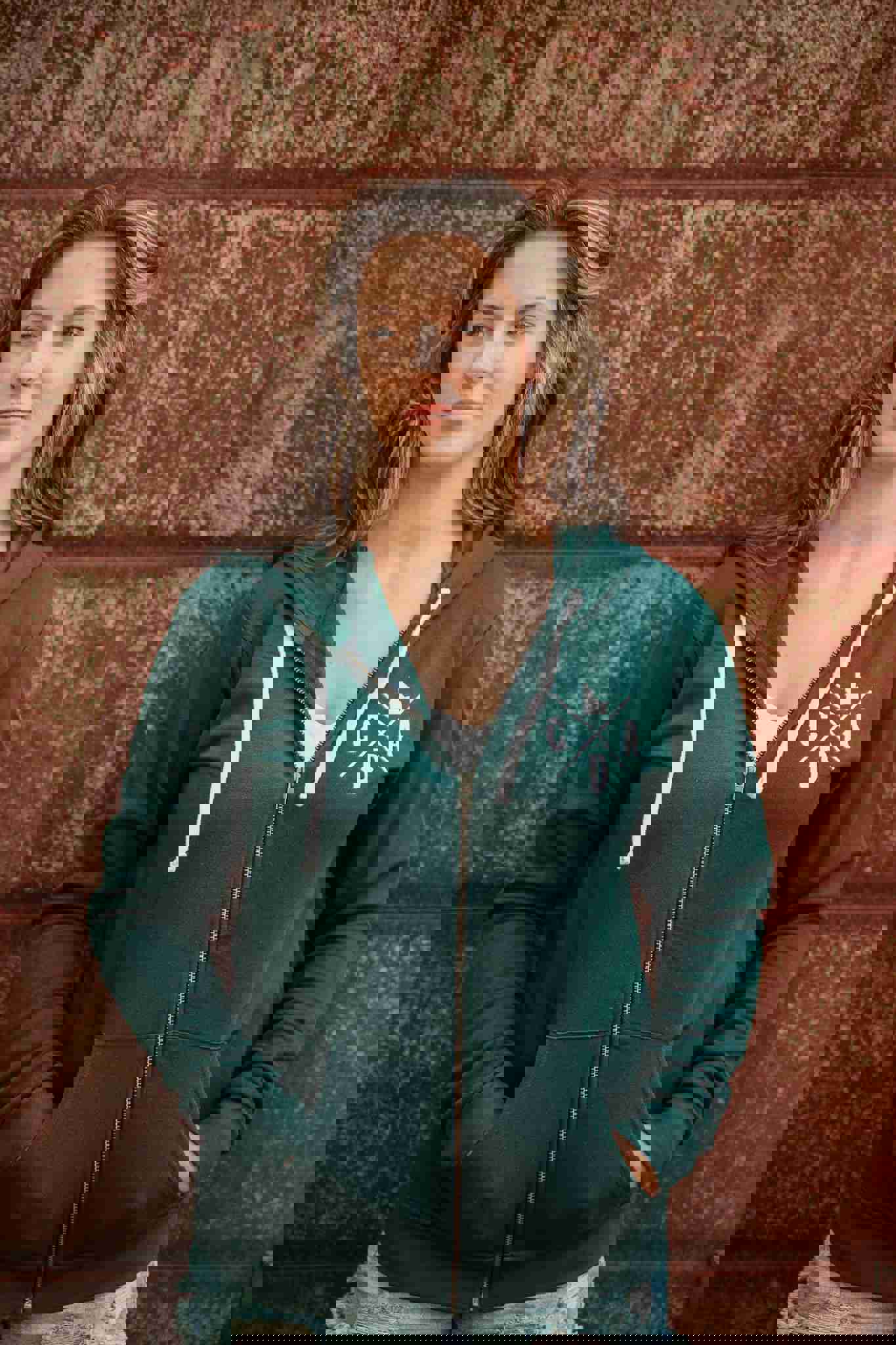 IdaTree Forest Green Zip Up Hoodie