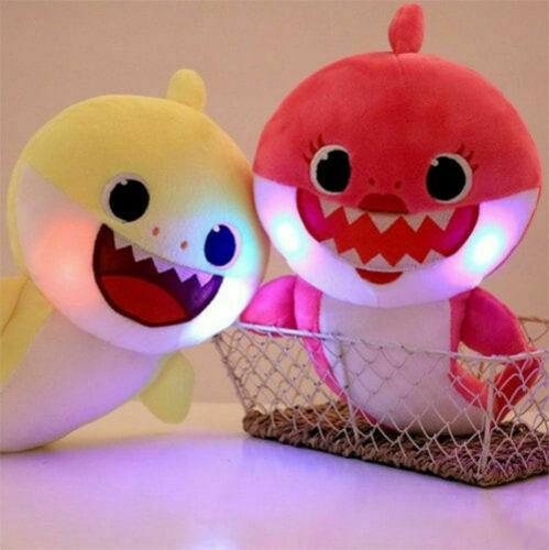 LED Baby Shark Plush Singing Toys Music Doll English Kids Song Gift Toy Stuffed