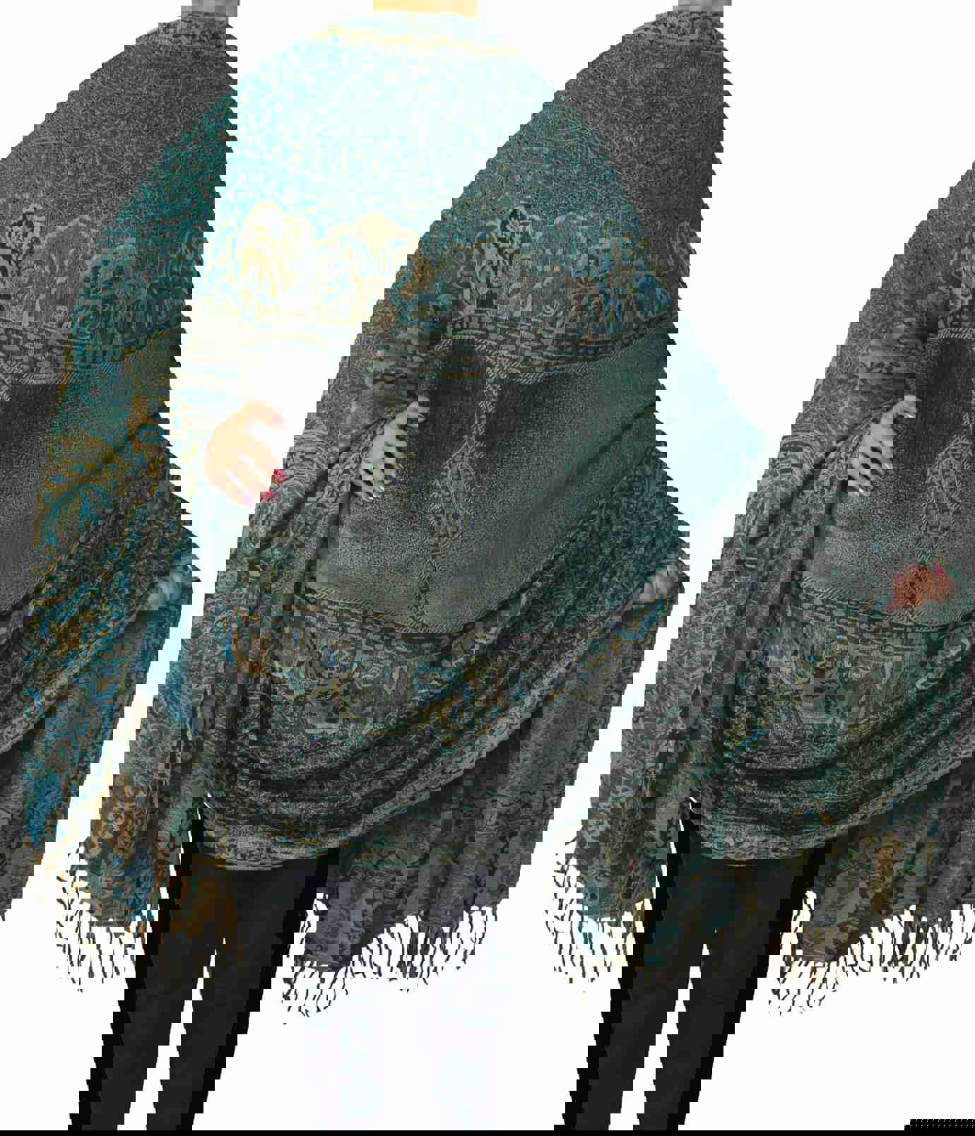 Elegant Wool Shawl Scarf for Women - Handwoven in Kashmir (82 x 42 inches)