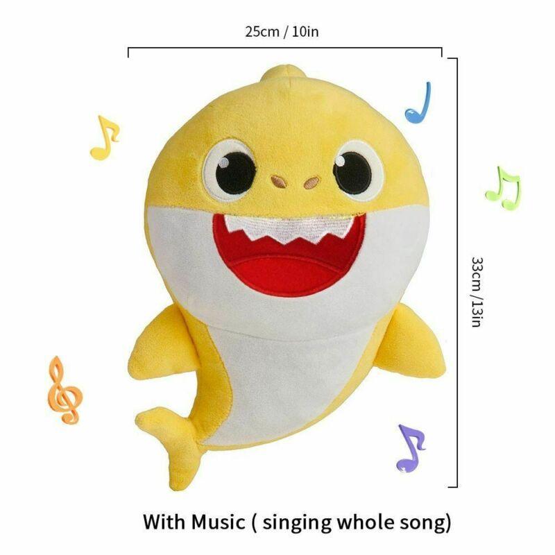 LED Baby Shark Plush Singing Toys Music Doll English Kids Song Gift Toy Stuffed
