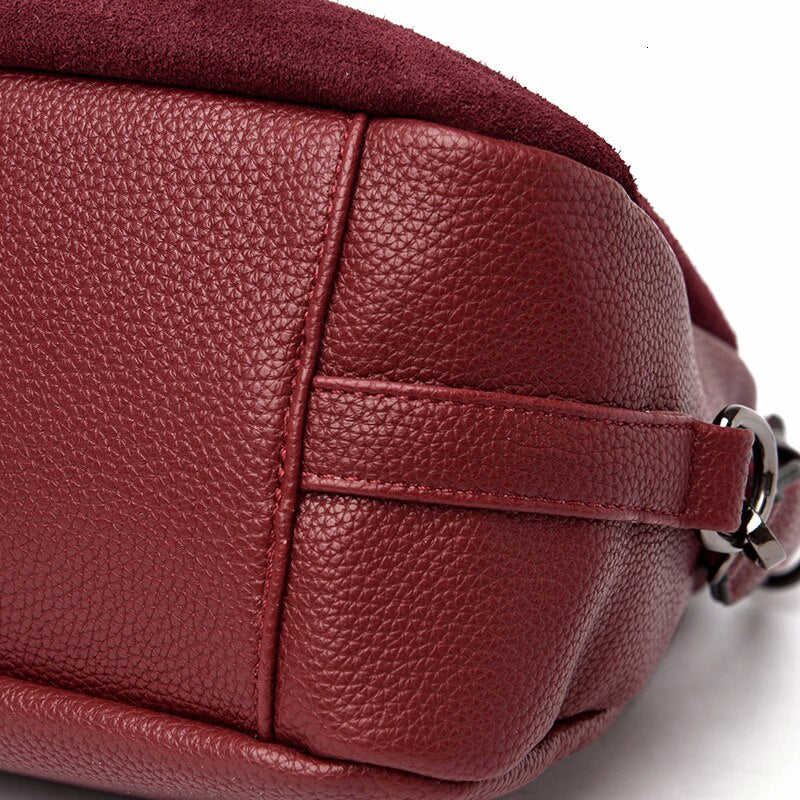 Large Capacity Retro Casual Top-Handle Genuine Leather Messenger Bag