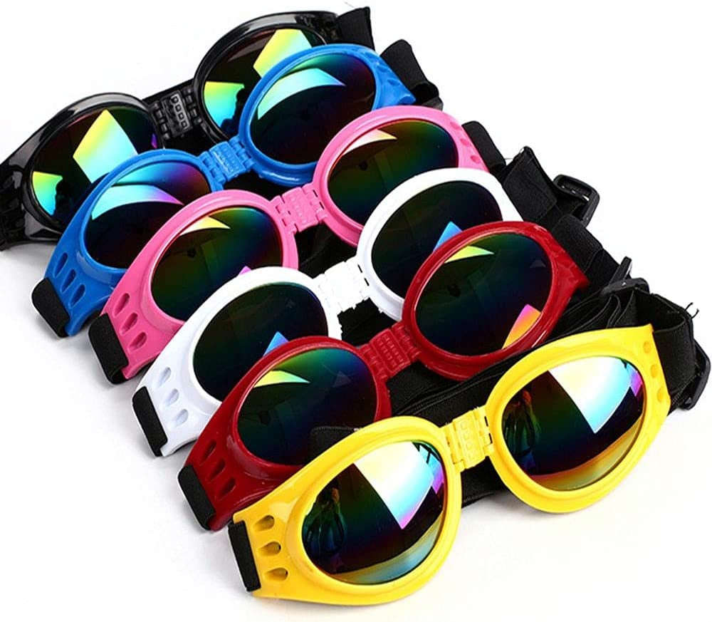 BYBYCD 6 Colors Foldable Waterproof Pet Eyewear UV Protection Sunglasses for Dogs