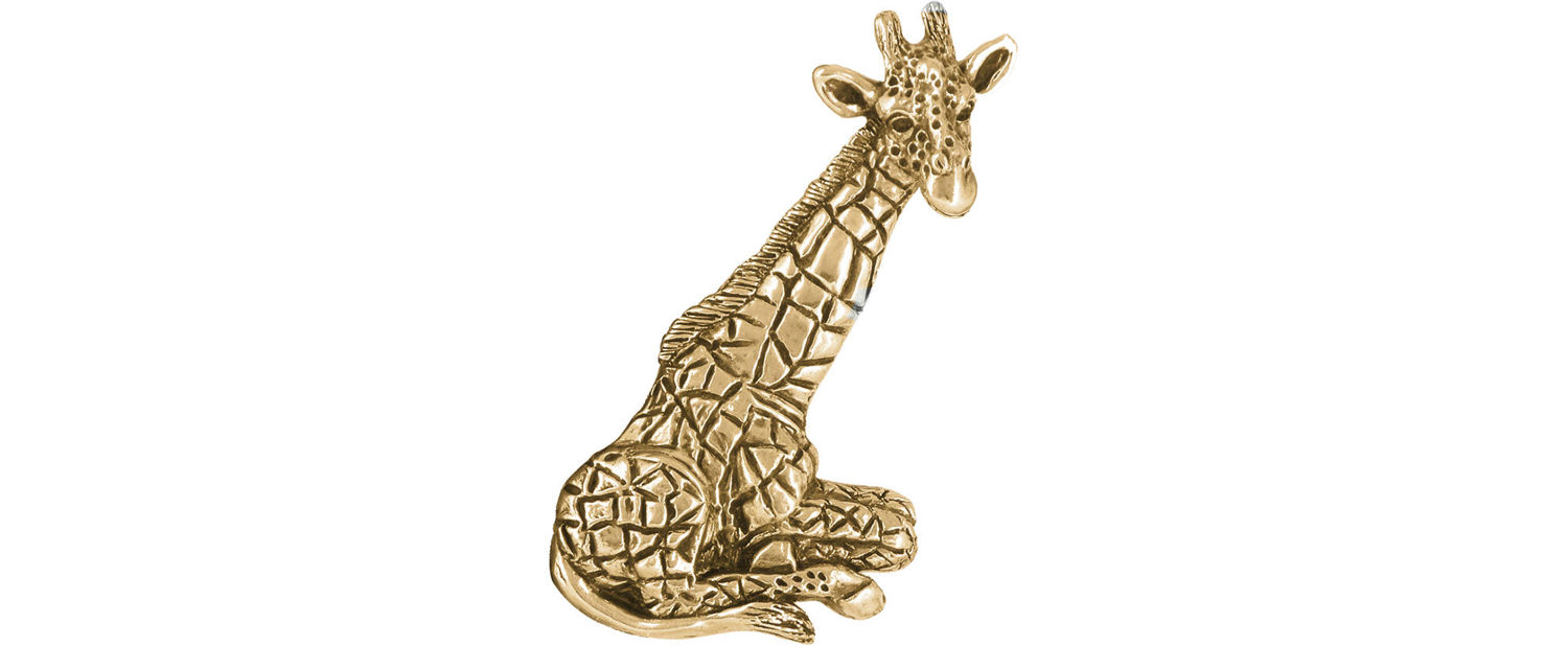 Giraffe Jewelry 14k Yellow Gold Handmade Giraffe Brooch Pin GFF2-BRG