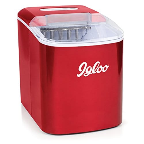 Igloo ICEB26RR Automatic Portable Electric Countertop Ice Maker Machine, 26 Pounds in 24 Hours, 9 Ice Cubes in 7 Minutes