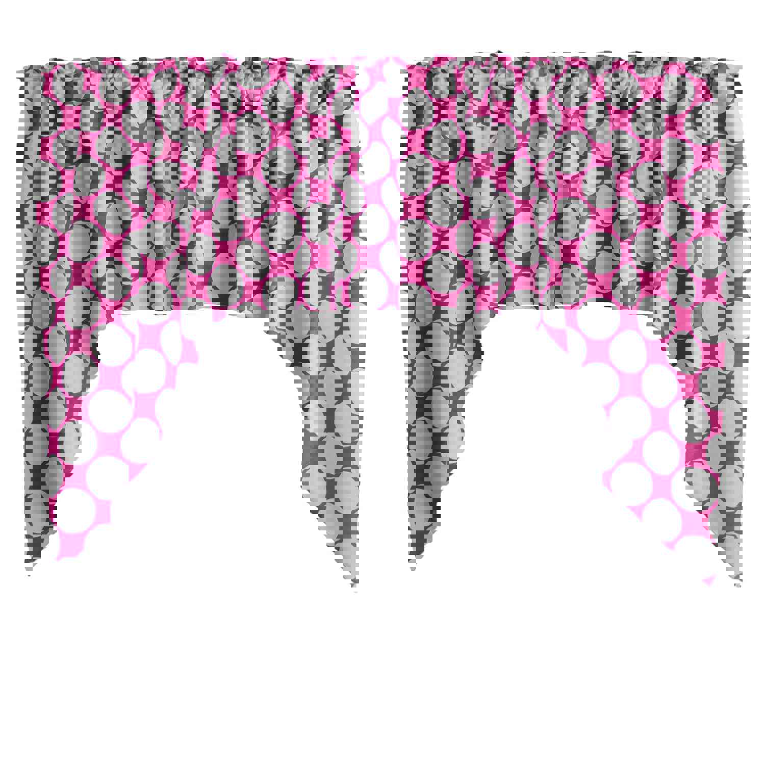 Swag Valance Cotton Large Circle Dot Print 58" Wide / 36" Tall