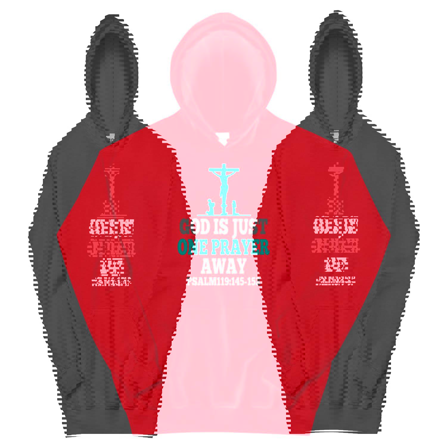 F&H Christian God is Just One Prayer Away Mens Hoodie