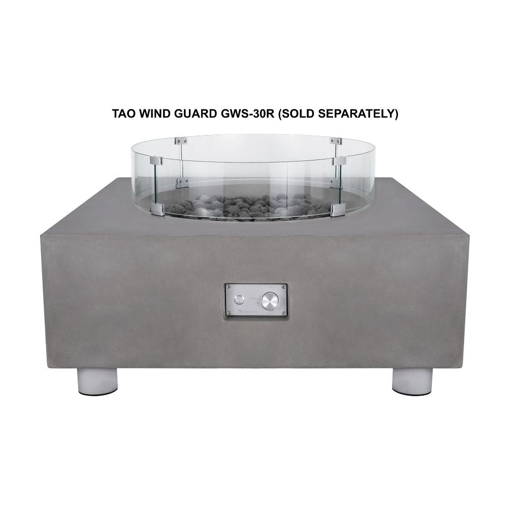 PyroMania Tao 41 Rectangular Charcoal Outdoor Natural Gas Fire Pit Table