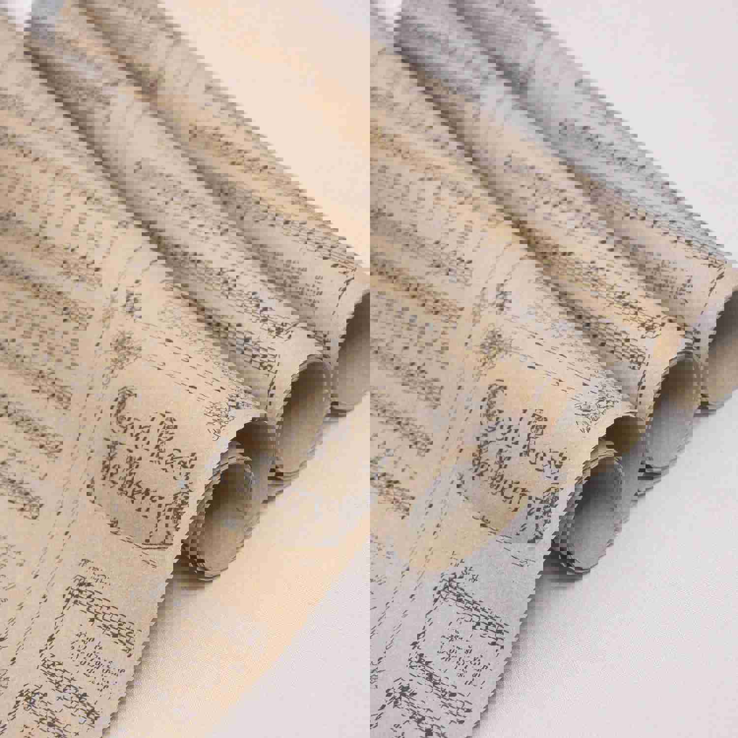 Christmas Carol Vintage Wrapping Paper Rolls | Eco-Friendly Music Sheet Gift Wraps