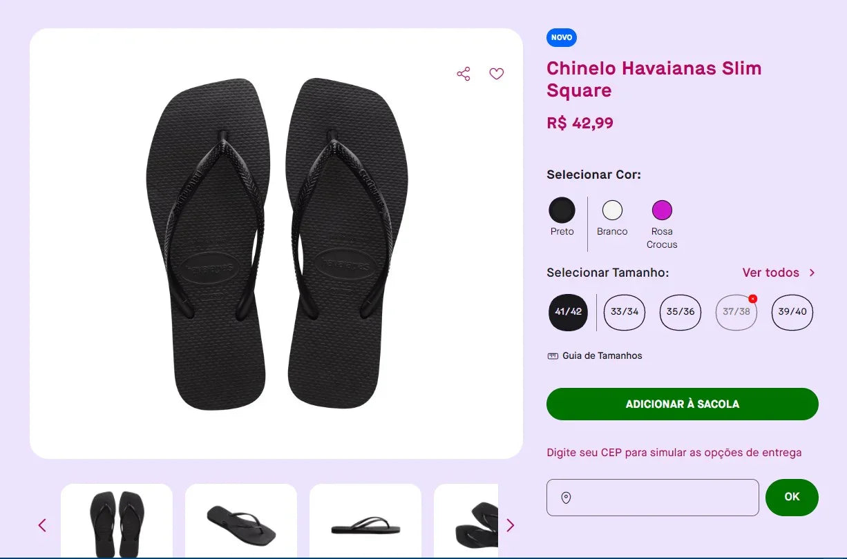 Havaianas Slim Square Sandals - Size 41/42 - 6 Styles (DDP)