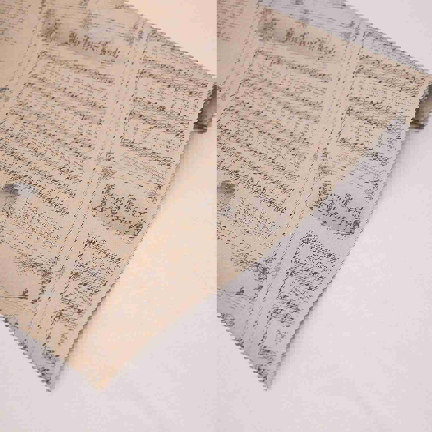 Christmas Carol Vintage Wrapping Paper Rolls | Eco-Friendly Music Sheet Gift Wraps