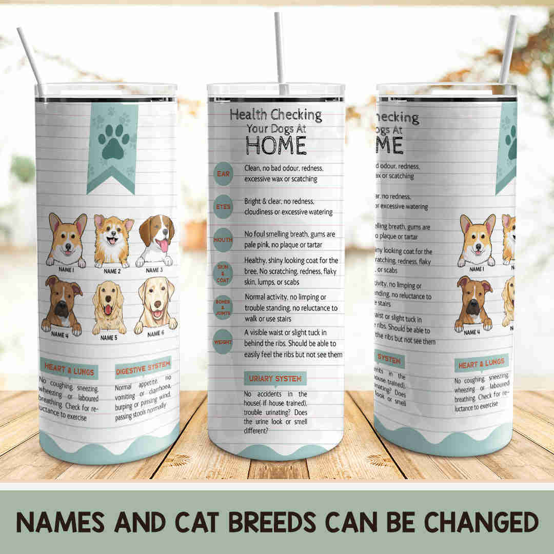 Personalized Dog Lovers Tumbler - 20oz Stainless Steel with Pawprints Design