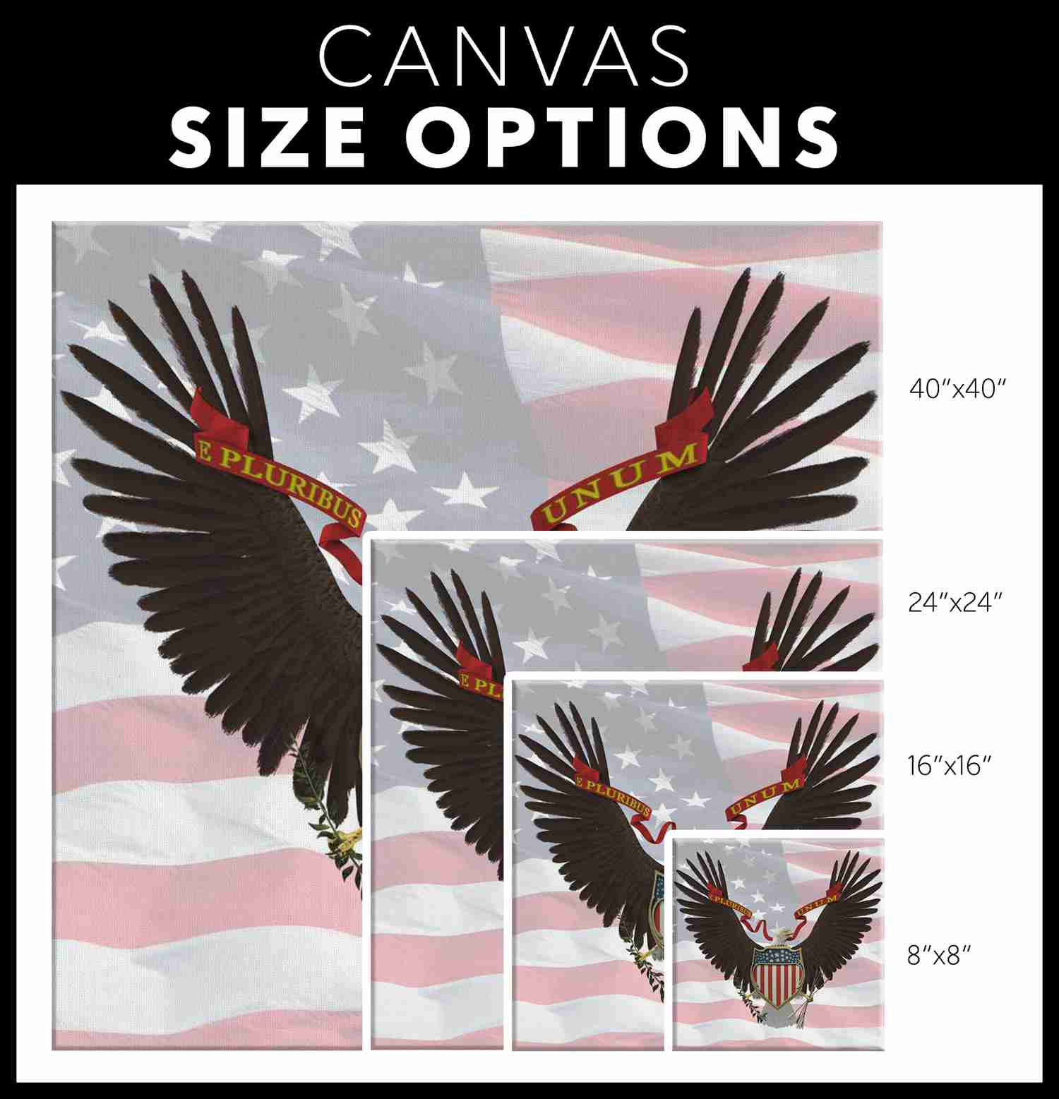 E PLURIBUS UNUM EAGLE FLAG - Premium Canvas Art Print