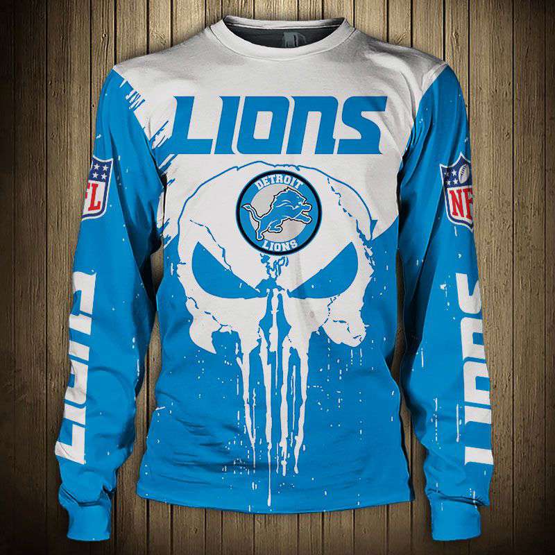 Men’s Detroit Lions Sweatshirt Punisher - Unique Super Bowl Style