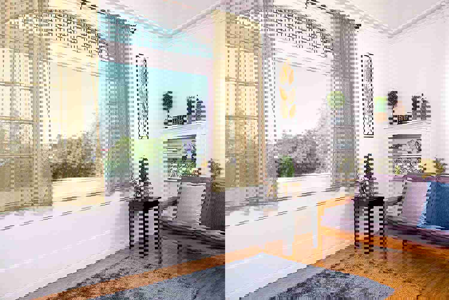 Sheer Curtains - 2 Panels Set