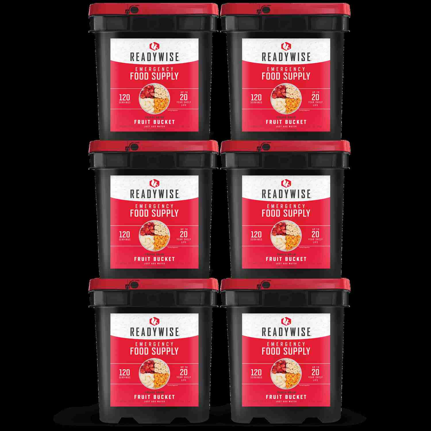 ReadyWise Freeze Dried Fruit Grab & Go Bucket - Gluten-Free, 120 Servings, 20 Year Shelf Life