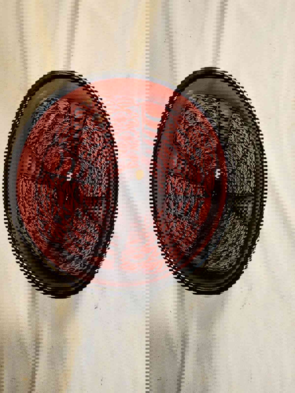 Vintage LG Wright Amethyst Pressed Glass Daisy & Button Straight Band Wine Glass