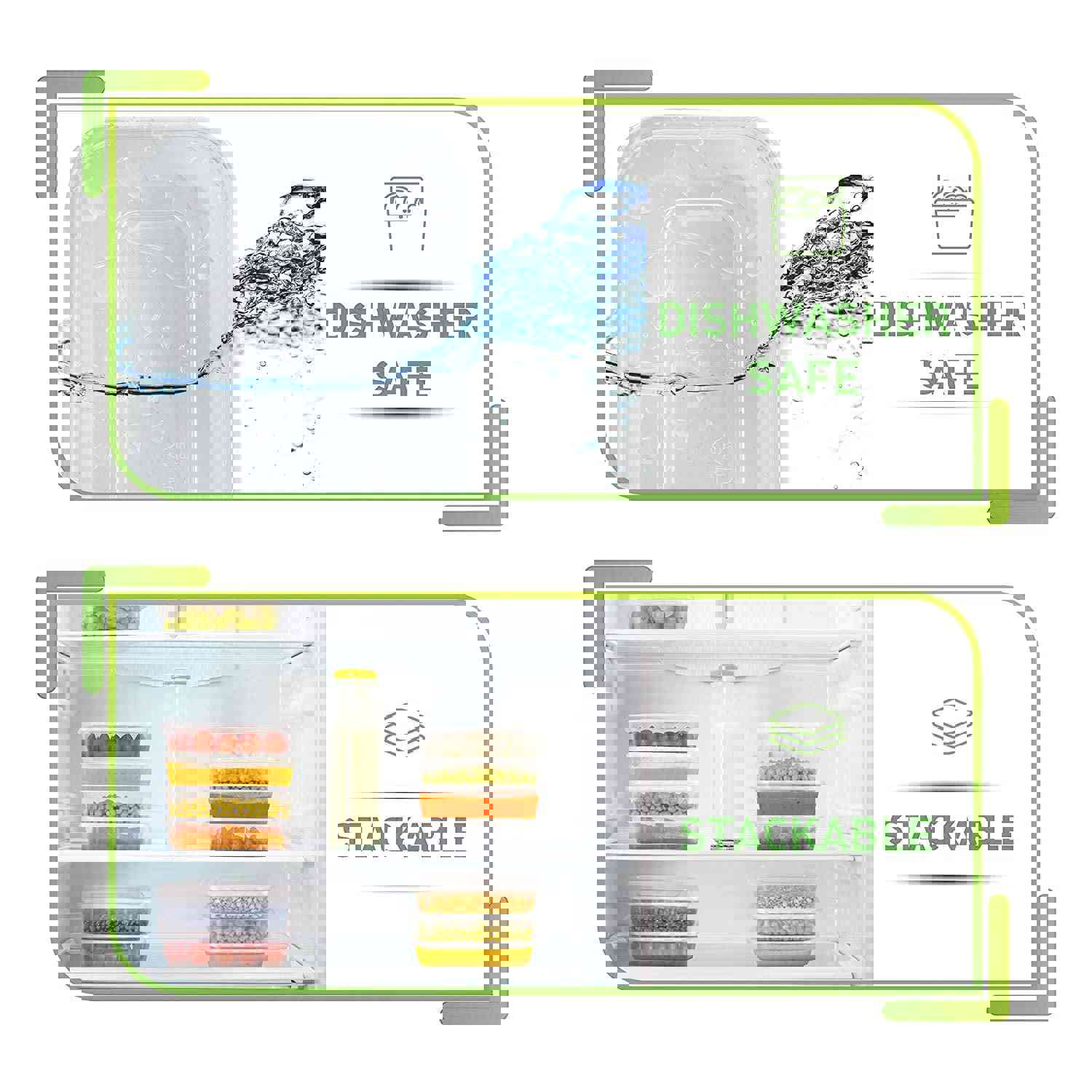 50 Pack 17oz BPA-Free Plastic Food Storage Containers with Lids - Freezer & Microwave Safe