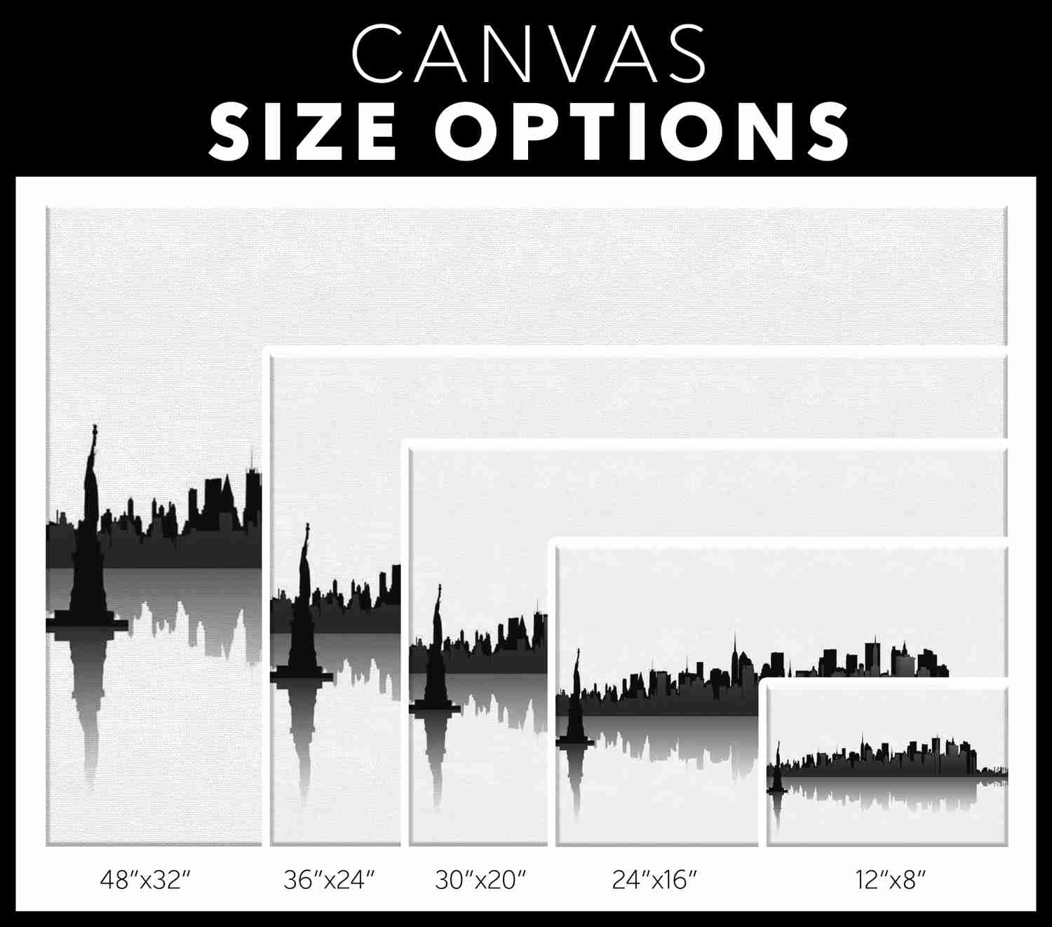 STATUE of LIBERTY & NY SKYLINE - CANVAS ART