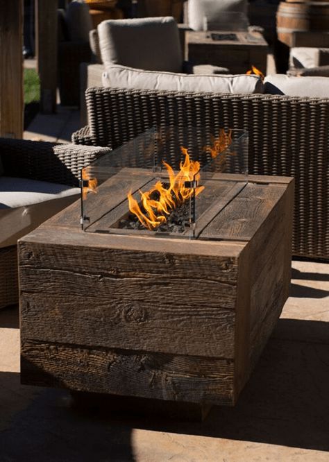 The Outdoor Plus Catalina Wood Grain Fire Pit with Free Cover