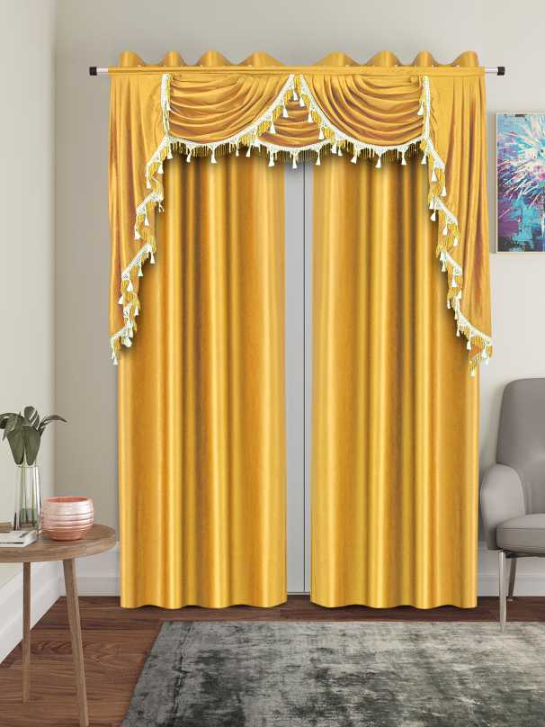 One Triple Waterfall Valance with Swag - 15 Colors Available