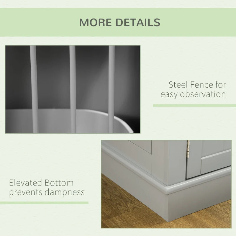 PawHut Cat Litter Box Enclosure with Magnetic Doors, Multi-Functional Side Table for Indoor Use