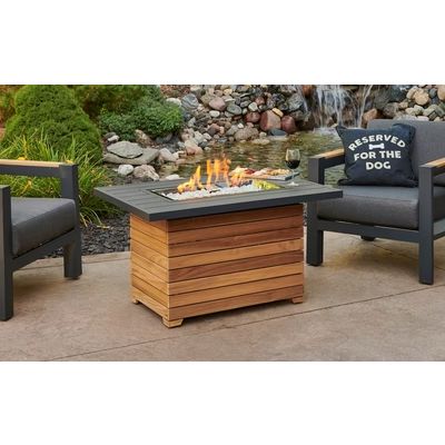 Outdoor Greatroom Darien Rectangular Gas Fire Pit Table with Aluminum Top