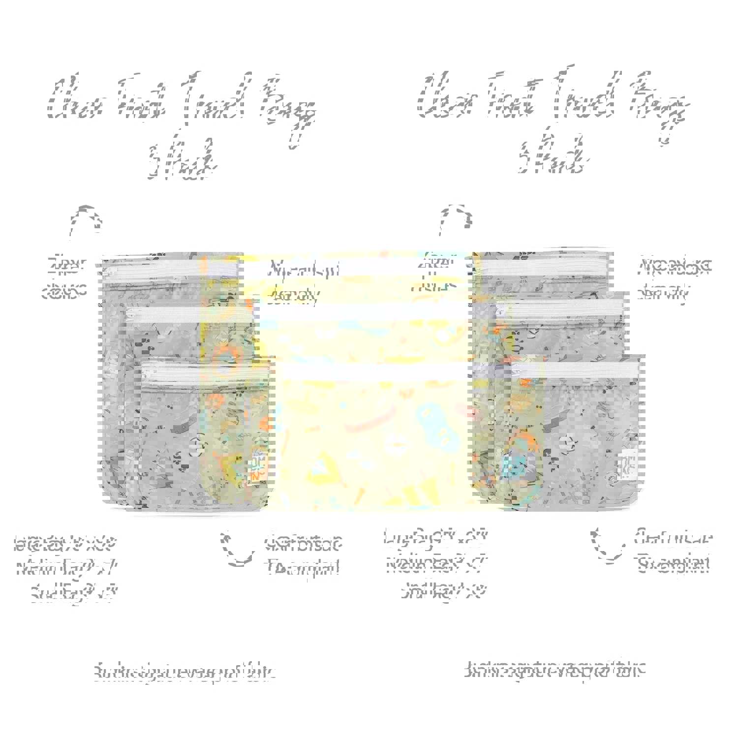 Clear Travel Bag 3-Pack: Camp Gear