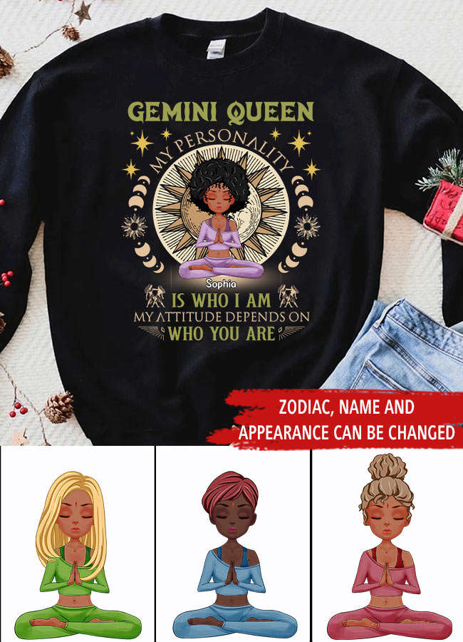 Personalized Birthday Shirts, Zodiac T Shirt, Gemini Birthday T Shirt, Custom Birthday Gifts for Yoga Lovers