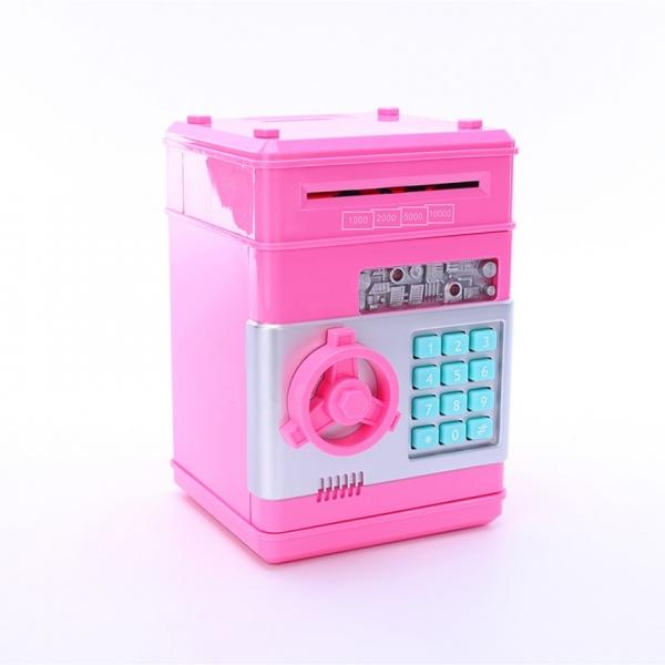 Mini ATM Electronic Password Piggy Bank for Kids - Pink
