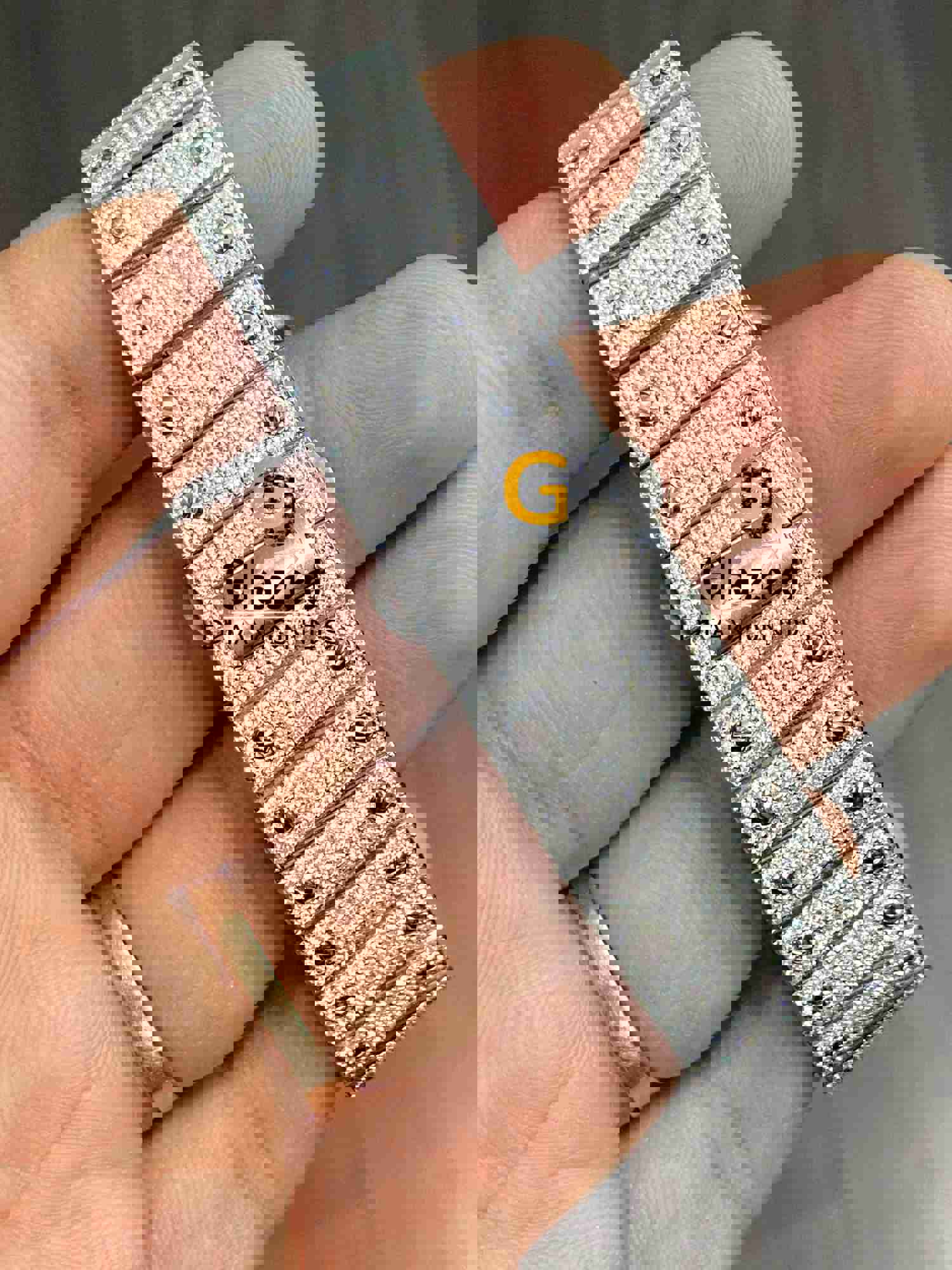 Colorful Arabic Numerals Fully Bust Down Moissanite Watch