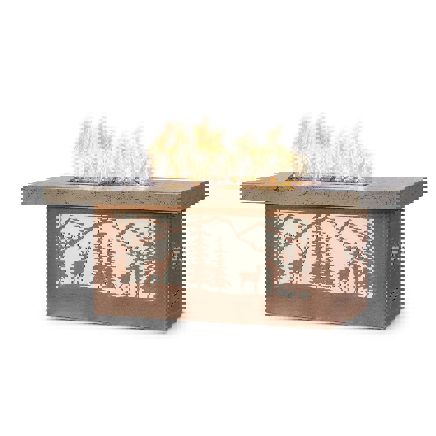 The Outdoor Plus Rectangle Outback Fire Pit with Free Cover