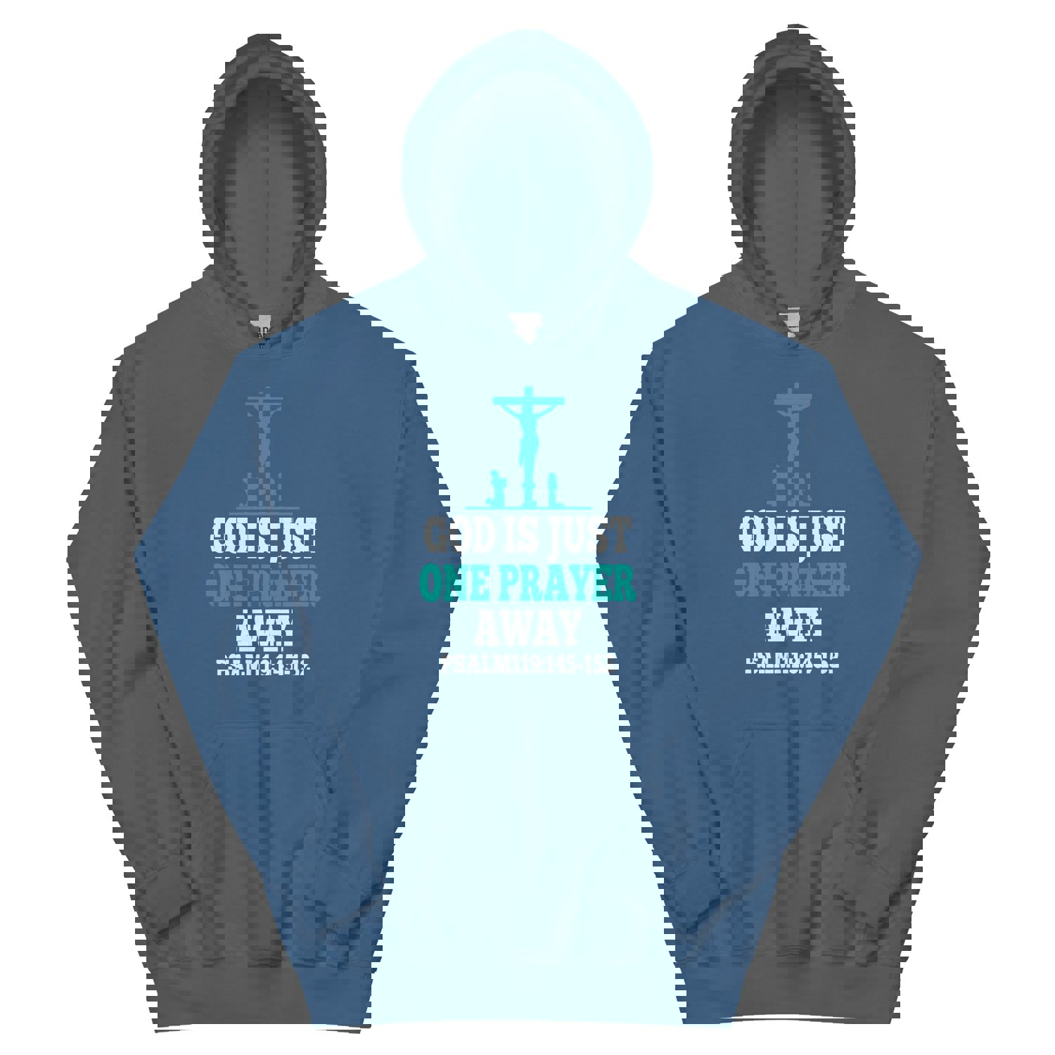 F&H Christian God is Just One Prayer Away Mens Hoodie