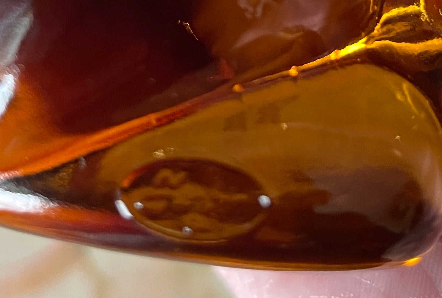 Fenton Art Glass Stylized Sitting Cat Autumn Gold with Hand-Painted Flowers by A. Farley